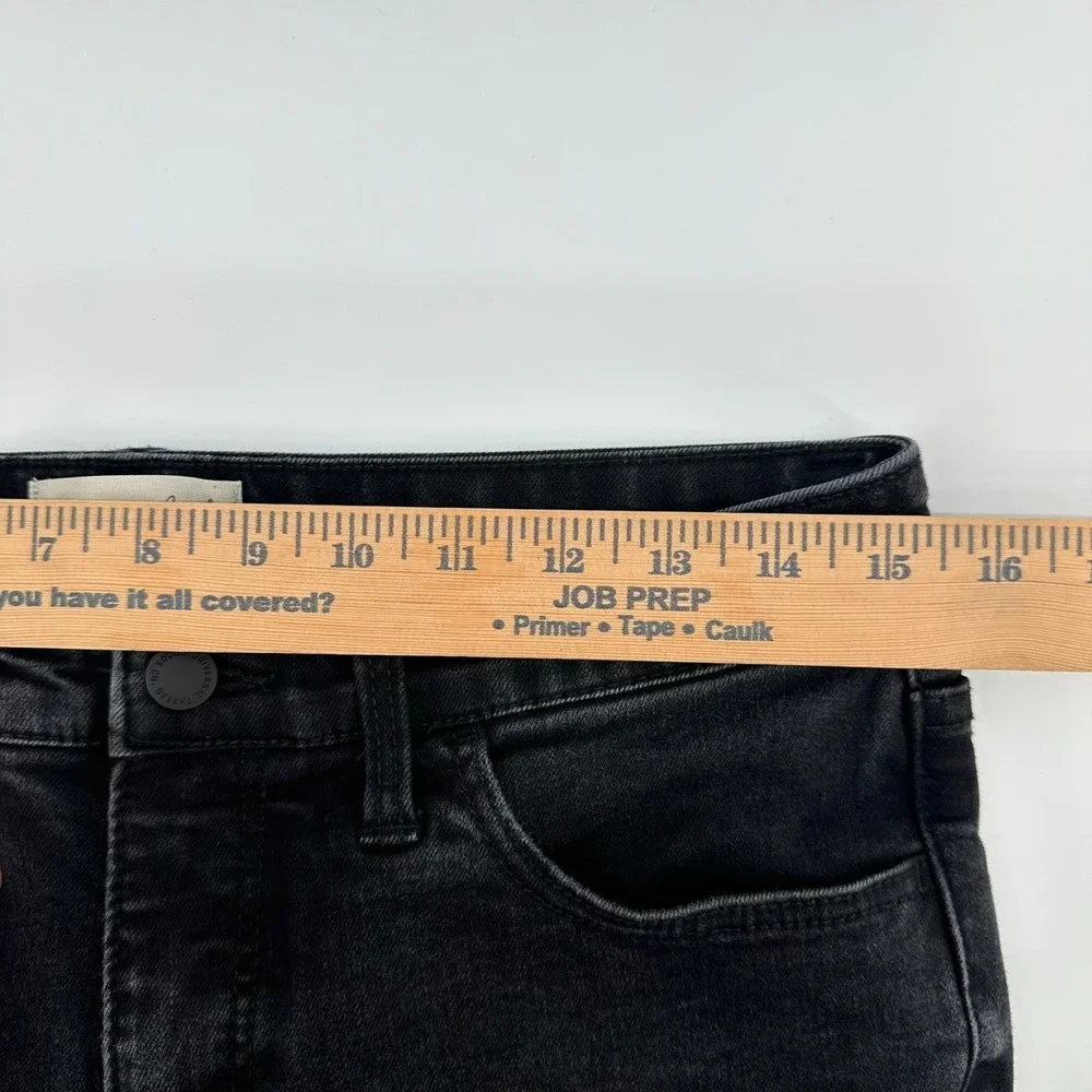 Universal Thread Jeans Womens 6/28R Black Distressed Denim Mid-Rise Skinny